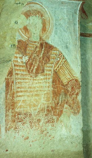 military saint from one of the rock-carved churches in Kappadokia - probably mid 10th century
